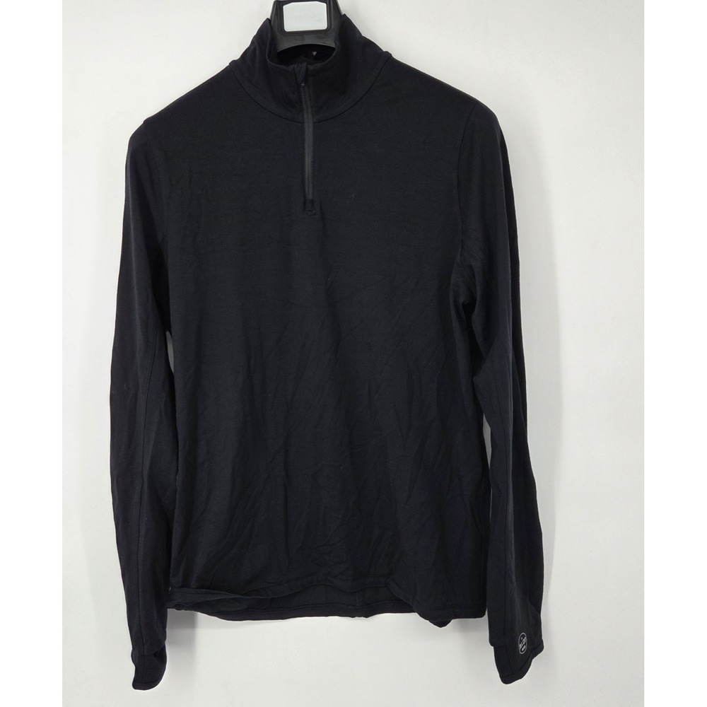 Allbirds Natural Run Quarter Zip‎ Shirt Men's M Black Wool Blend Mid Layer EUC